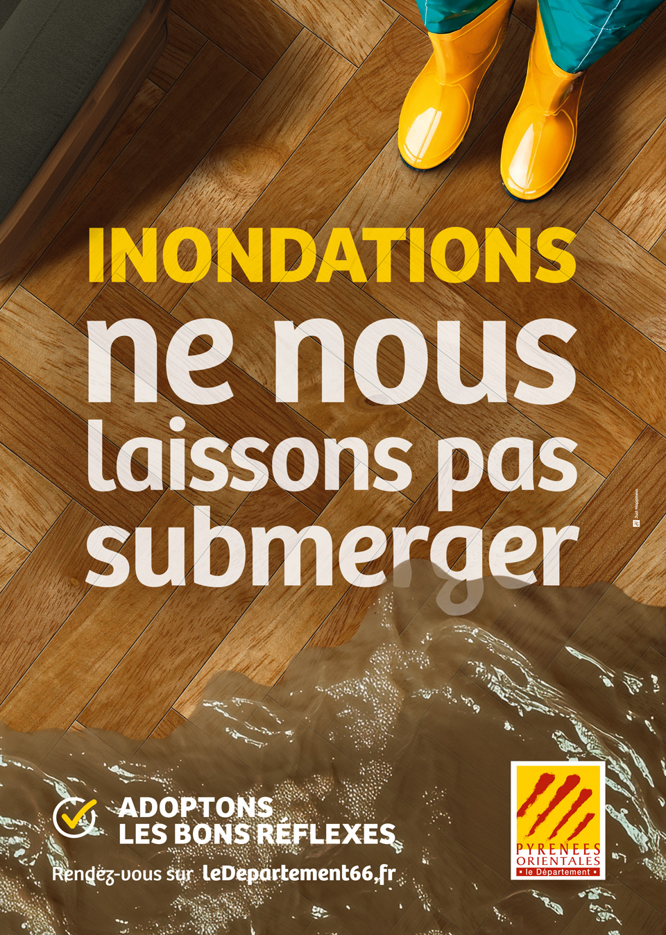 CAMPAGNE INONDATION AFFICHAGE 100x140cm DEMI EXE